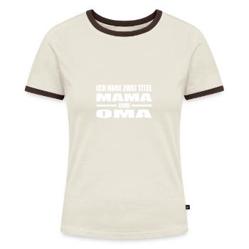 Mama - Frauen Kontrast-T-Shirt - Blau/Weiß - Vorne