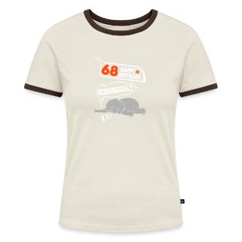 Geburtstag 68 Jahre Birthday Elefant Scheissegal - Frauen Kontrast-T-Shirt - Blau/Weiß - Vorne