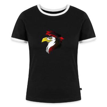 Angola - Frauen Kontrast-T-Shirt - Schwarz/Weiß - Vorne - Selfina (174cm)