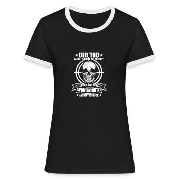 Nur der Sportschütze Schützenfest Sportschießen - Frauen Kontrast-T-Shirt - Schwarz/Weiß - Vorne - Selfina (174cm)