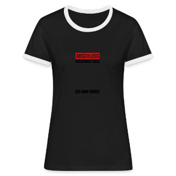 Abschluss Realschule 2025 Realschulabschluss - Frauen Kontrast-T-Shirt - Schwarz/Weiß - Vorne - Selfina (174cm)
