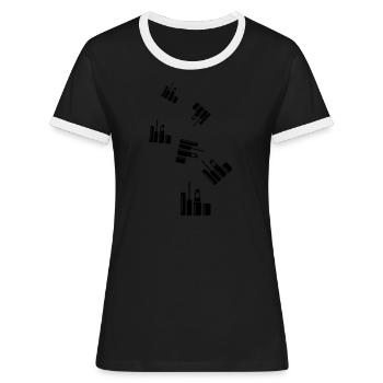 Icône Maquillage Cosmétiques - T-shirt contrasté Femme - noir/blanc - Devant - Selfina (174cm)
