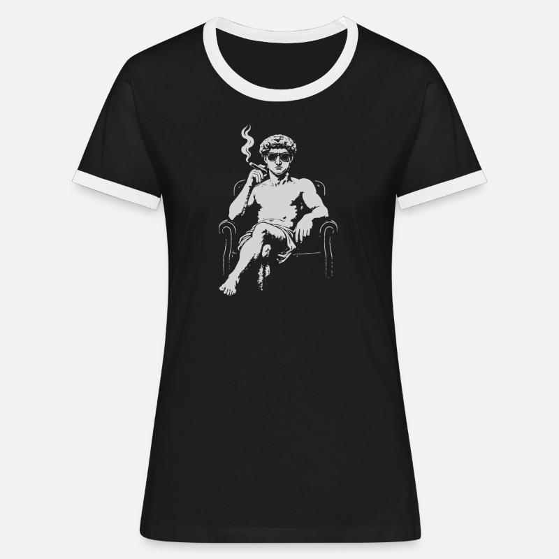  David Michalengelo as Mafia Icon - Women's Ringer T-Shirt - black/white