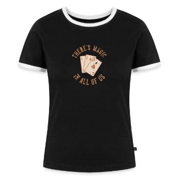 Magie - Frauen Kontrast-T-Shirt - Schwarz/Weiß - Vorne - Selfina (174cm)