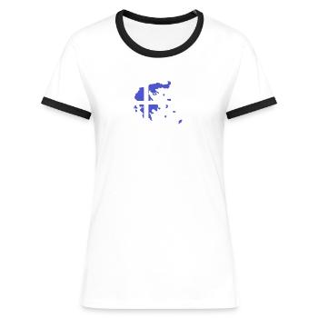 Là où mon histoire commence | Griechenland, Grèce - T-shirt contrasté Femme - bleu/blanc - Devant