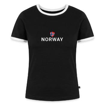 Norvège - T-shirt contrasté Femme - noir/blanc - Devant - Selfina (174cm)