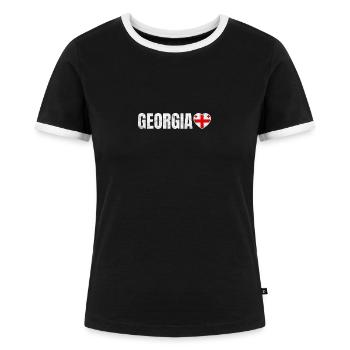 Géorgie - T-shirt contrasté Femme - noir/blanc - Devant - Selfina (174cm)