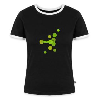 Johannes - Frauen Kontrast-T-Shirt - Schwarz/Weiß - Vorne - Selfina (174cm)