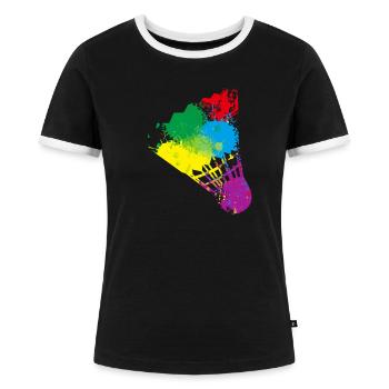 Badminton - Frauen Kontrast-T-Shirt - Schwarz/Weiß - Vorne - Selfina (174cm)