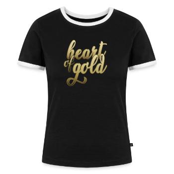 Heart of gold - T-shirt contrasté Femme - noir/blanc - Devant - Selfina (174cm)