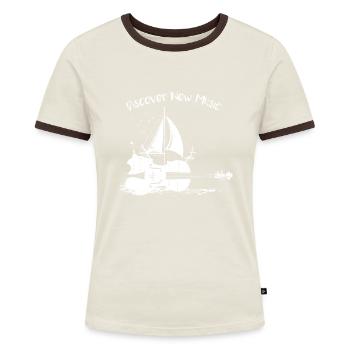 Violon symphonie musique classique - T-shirt contrasté Femme - bleu/blanc - Devant