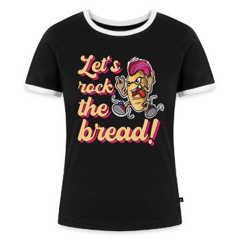 Let's Rock The Bread Bakers Bread Bakery - T-shirt contrasté Femme - noir/blanc - Devant - Selfina (174cm)