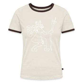 Tlaloc Aztec Rain Dieu Aztèque Nahu - T-shirt contrasté Femme - bleu/blanc - Devant
