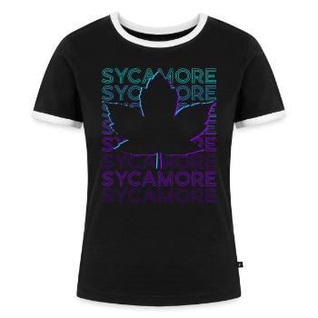 Sycomore Rétro - T-shirt contrasté Femme - noir/blanc - Devant - Selfina (174cm)