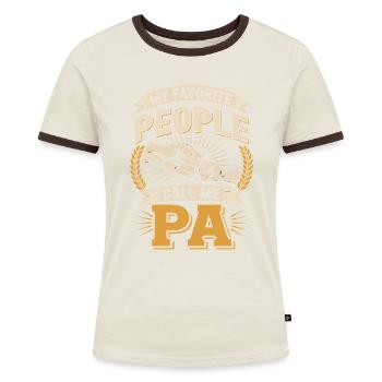Papa-LiebeMeine Lieblingsmenschen nennen mich Papa - Frauen Kontrast-T-Shirt - Blau/Weiß - Vorne