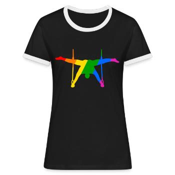Ringsport in Vielfalt - Frauen Kontrast-T-Shirt - Schwarz/Weiß - Vorne - Selfina (174cm)