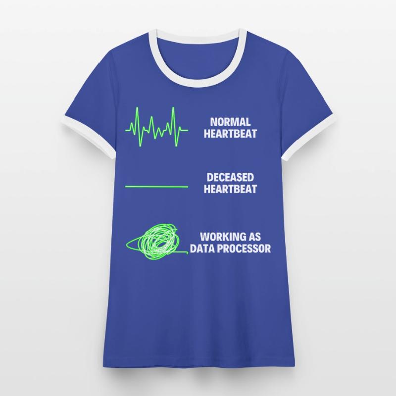 Data Processor Worker Equipment Computer Hardware Women's Ringer T-Shirt