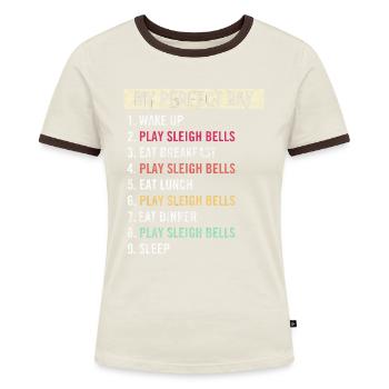 Funny Sleigh Bells Players Sleigh Bells Lovers - Women's Ringer T-Shirt - blue/white - Front