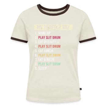 Funny Slit Drum Players Slit Drum Music Lovers - Frauen Kontrast-T-Shirt - Blau/Weiß - Vorne
