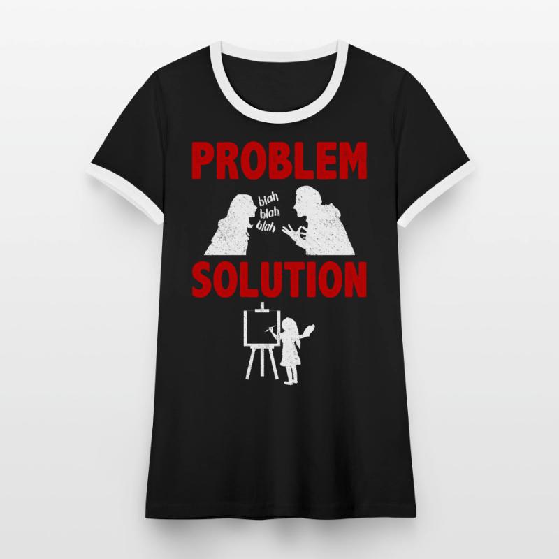 Painting Pallete Paint Brush Problem Solution Women's Ringer T-Shirt