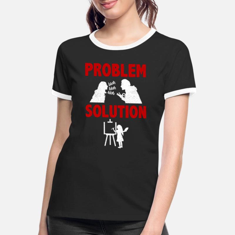 Painting Pallete Paint Brush Problem Solution Women's Ringer T-Shirt