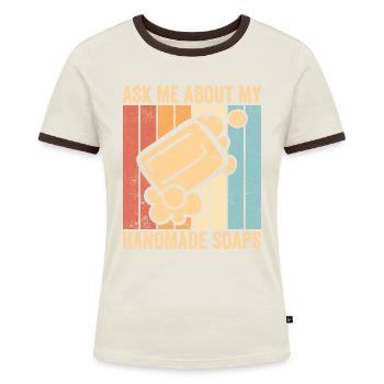 Fabricant de savon amusant - T-shirt contrasté Femme - bleu/blanc - Devant