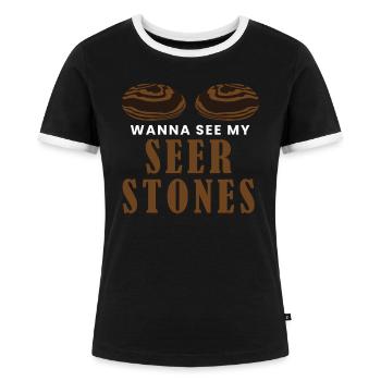 Missionnaire mormon SDJ - T-shirt contrasté Femme - noir/blanc - Devant - Selfina (174cm)