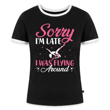 Aerial Silk Aerialist - Women's Ringer T-Shirt - black/white - Front - Selfina (174cm)