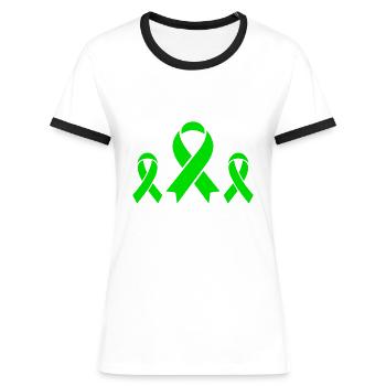 Grünes Band - Frauen Kontrast-T-Shirt - Blau/Weiß - Vorne