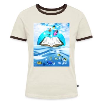 Frutiger Aero Aesthetic Tech Book Butterfly - T-shirt contrasté Femme - bleu/blanc - Devant