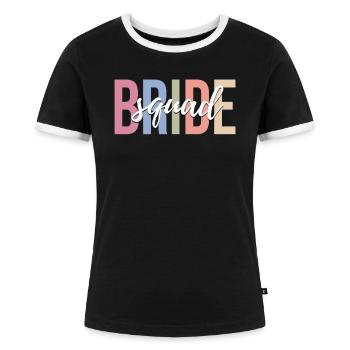 Brautparty Brautjungfer Junggesellinnenabschied - Frauen Kontrast-T-Shirt - Schwarz/Weiß - Vorne - Selfina (174cm)