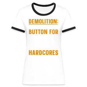 Funny House Demolition Day Bouton de réinitialisation de la démolition - T-shirt contrasté Femme - bleu/blanc - Devant
