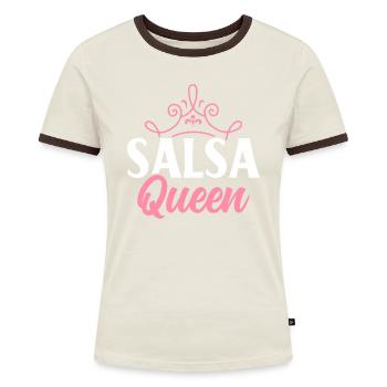 Salsa Königin Salsa Tanz Tänzerin Königin - Frauen Kontrast-T-Shirt - Blau/Weiß - Vorne