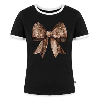 Coquette Bow Arborist Mothers Day Woodworker - Frauen Kontrast-T-Shirt - Schwarz/Weiß - Vorne - Selfina (174cm)