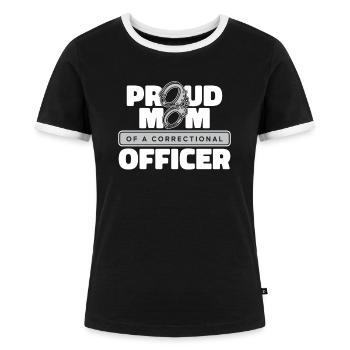 Justizvollzugsbeamter Wärter Vollzugsbeamter - Frauen Kontrast-T-Shirt - Schwarz/Weiß - Vorne - Selfina (174cm)