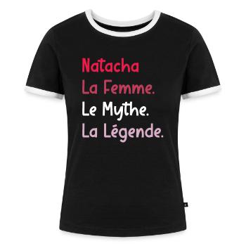 La femme le mythe la légende natacha - T-shirt contrasté Femme - noir/blanc - Devant - Selfina (174cm)