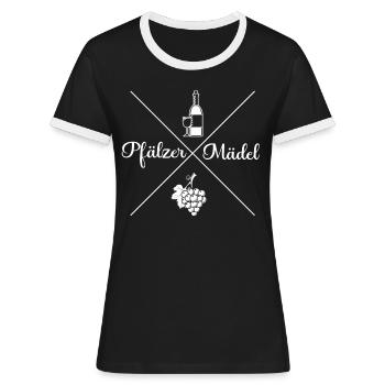 Pfalz Pfälzer Rheinland Pfalz - Frauen Kontrast-T-Shirt - Schwarz/Weiß - Vorne - Selfina (174cm)