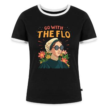 Krankenschwester Florence Nightingale Medizinische - Frauen Kontrast-T-Shirt - Schwarz/Weiß - Vorne - Selfina (174cm)