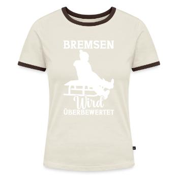 Schlitten fahren Rodeln Schlittenfahrer - Frauen Kontrast-T-Shirt - Blau/Weiß - Vorne