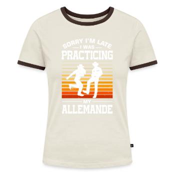 Witziger Square Dance Spruch - Frauen Kontrast-T-Shirt - Blau/Weiß - Vorne
