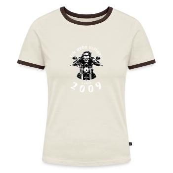 16ème anniversaire Je tourne à plein régime depuis 04/2009 - T-shirt contrasté Femme - bleu/blanc - Devant