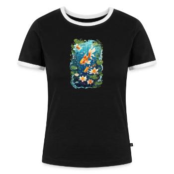 Aquarium - T-shirt contrasté Femme - noir/blanc - Devant - Selfina (174cm)