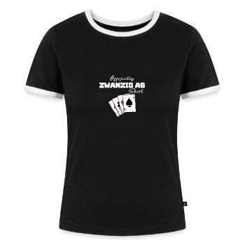 Twenty from Official Shirt - Women's Ringer T-Shirt - black/white - Front - Selfina (174cm)