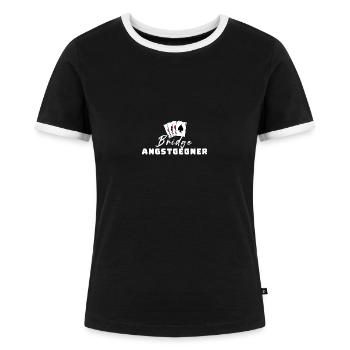 Bridge Angstgegner - Frauen Kontrast-T-Shirt - Schwarz/Weiß - Vorne - Selfina (174cm)