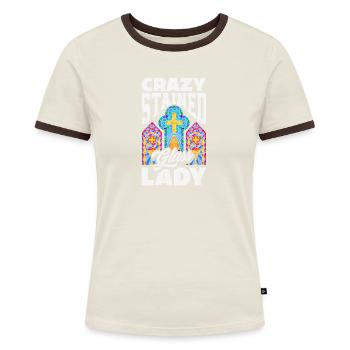 Stained Glass Art Stained Glass Artist - Women's Ringer T-Shirt - blue/white - Front