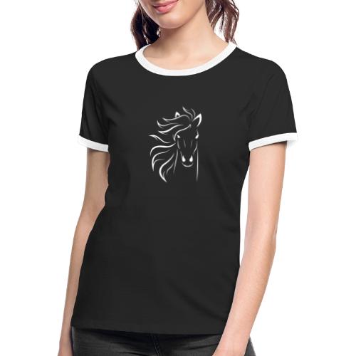 pferd silhouette - Frauen Kontrast-T-Shirt