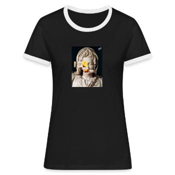 Pietà Michelangelo Fiamme - Women's Ringer T-Shirt - black/white - Front - Selfina (174cm)