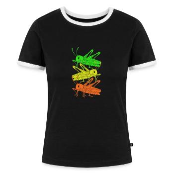 Sauterelle - T-shirt contrasté Femme - noir/blanc - Devant - Selfina (174cm)