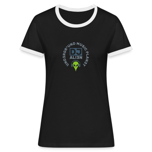 DJ Underground Music Planet Aliens - Women's Ringer T-Shirt