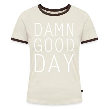 Damn good day - T-shirt contrasté Femme - bleu/blanc - Devant